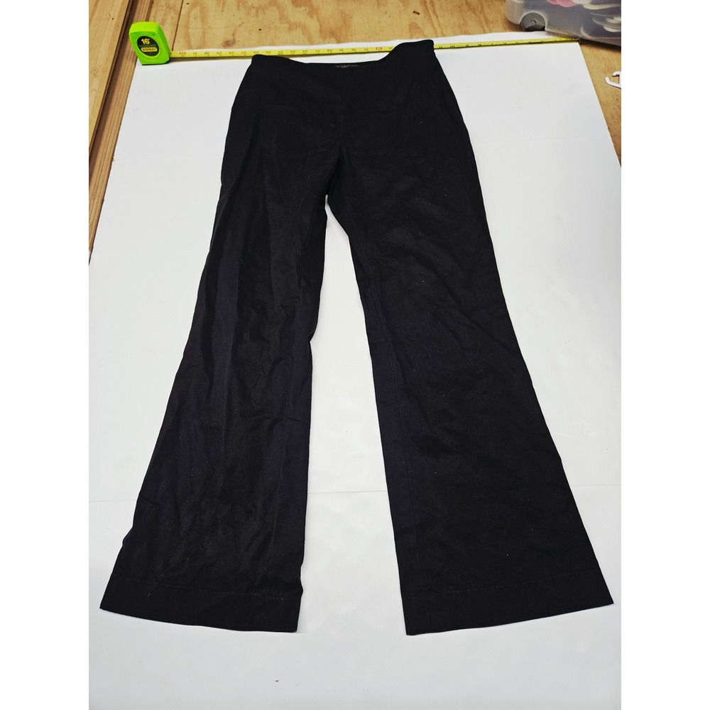 Banana Republic Stretch Black Wide Leg Trousers Side Zip Size 8L Long Pants